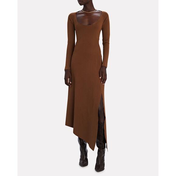 A.L.C. Harvey Rib-Knit Maxi Asymmetrical Hem Dress - Picture 7 of 14